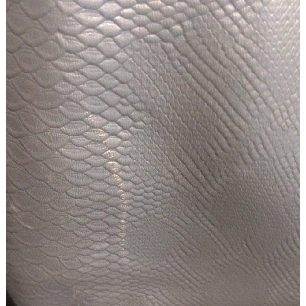Bath & Body Works Large Silver Faux Leather Snakeskin Texture Tote Bag Purse - Picture 8 of 11